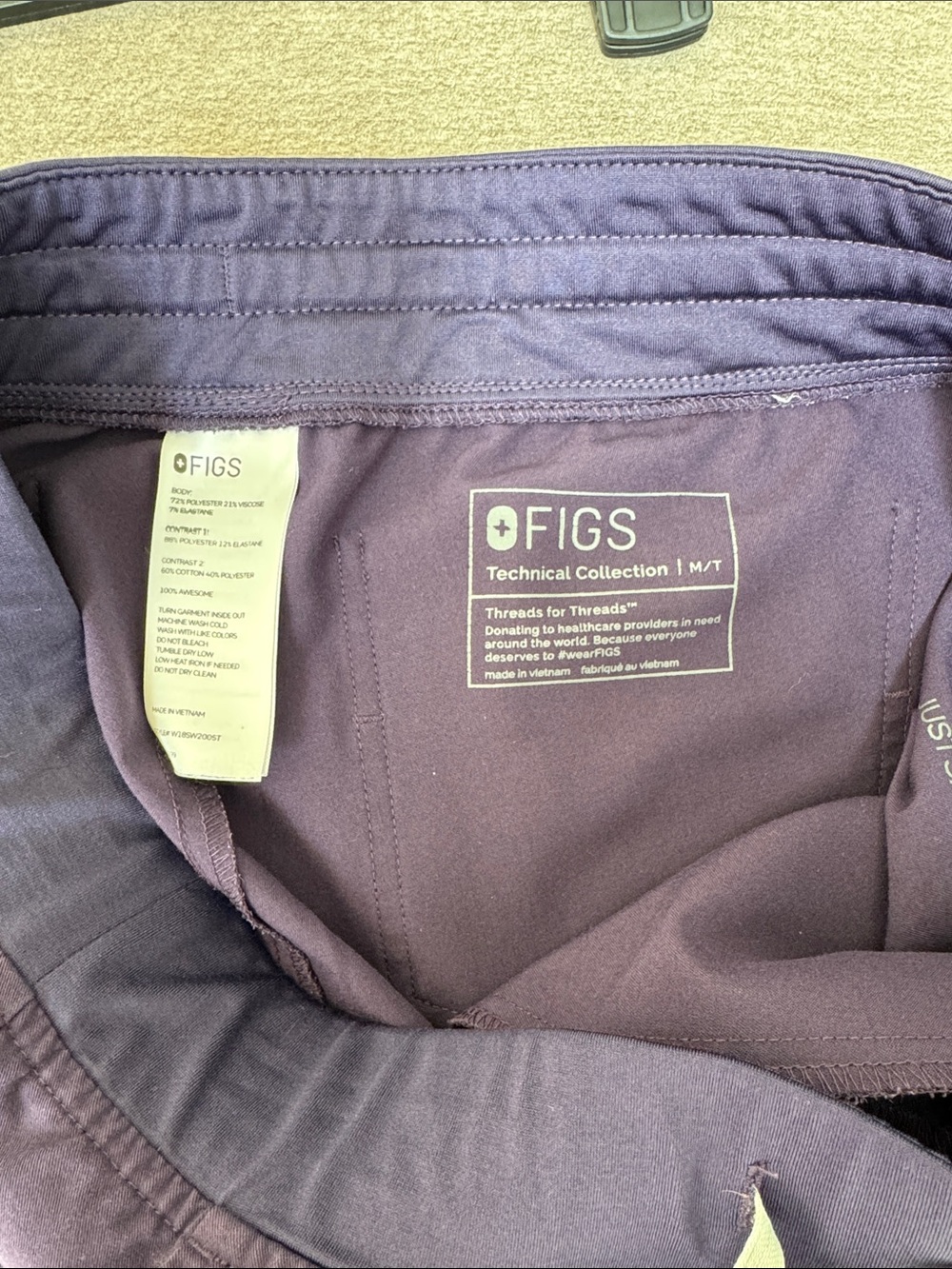 Figs Women's Purple Shadow Joggers with Drawstring - Picture 3 of 6